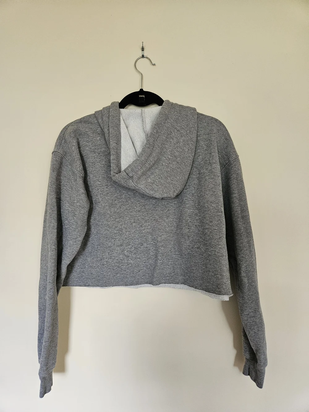 wild fable Gray Cropped Hoodie with White Drawstrings - Picture 3 of 3
